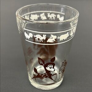 Vintage “Deer & Squirrel “ SWANKY SWIG  kiddie cup /juice glass by Hazel Atlas